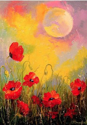 Enjoy 1000 Piece Jigsaw Puzzle Poppies In The Moonlight