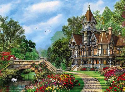 Clementoni 500 Piece Jigsaw Puzzle: Old Waterway Cottage