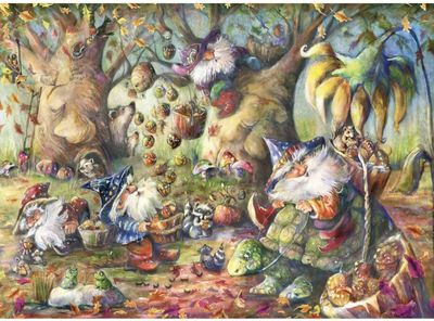 Holdson 1000 Piece Jigsaw Puzzle  Chillin With My Gnomies Autumn Acorn Gathering