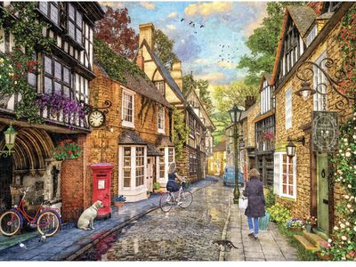 Holdson 1000 Piece Jigsaw Puzzle  Cobblestone Corner Meadow Hill Lane