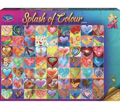 Holdson 1000 Piece Jigsaw Puzzle Splash Of Colour Hearts