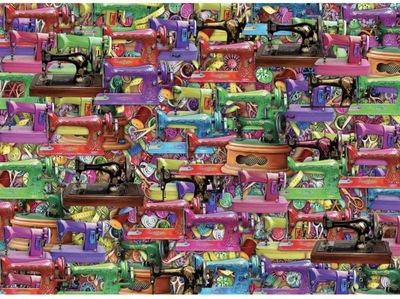 Holdson 1000 Piece Jigsaw Puzzle Splash Of Colour Sewing Machine Frenzy