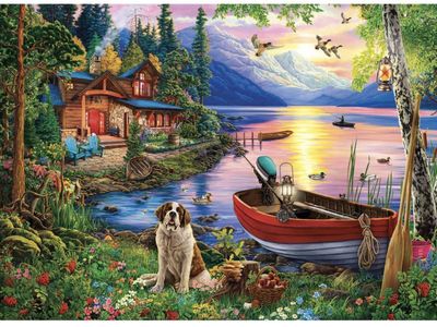 Holdson 1000 Piece Jigsaw Puzzle The Waters Edge  Weekend Retreat