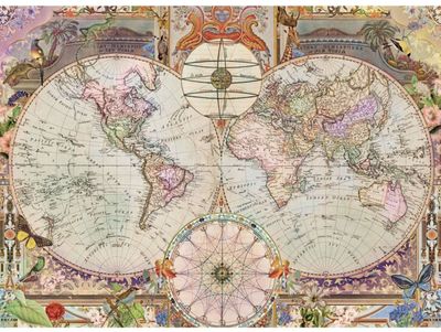 Holdson 1000 Piece Jigsaw Puzzle  Around The Globe Antique World Map