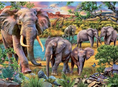 Holdson 1000 Piece Jigsaw Puzzle  Call Of The Wild Elephant Walkabout