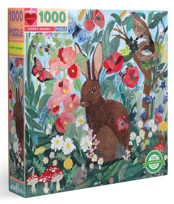 eeBoo 1000 Piece Jigsaw Puzzle: Poppy Bunny