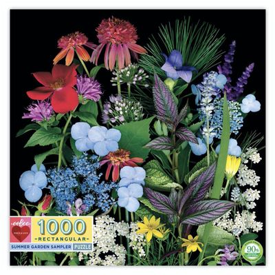 eeBoo Summer Garden Sampler 1000 Piece Rectangular Jigsaw Puzzle