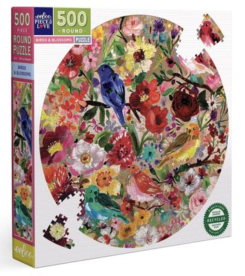 eeBoo 500 Piece Jigsaw Puzzle Birds &amp; Blossoms