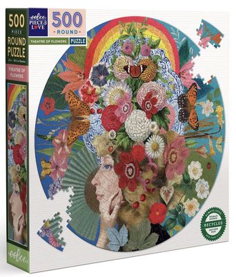 eeBoo Theatre of Flowers 500 Piece Round Jigsaw Puzzle