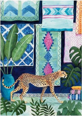 Pieces &amp; Peace 1000 Piece Jigsaw Puzzle Cheetah in Morocco