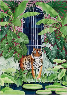Pieces &amp; Peace 1000 Piece Jigsaw Puzzle Greenhouse Tiger