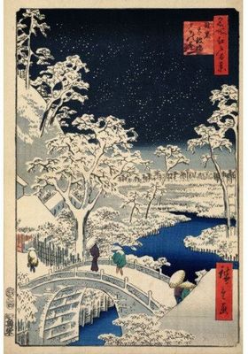 Grafika Art 1000 Piece Jigsaw Puzzle Utagawa Hiroshige - Drum bridge at Meguro and Sunset Hill, 1857