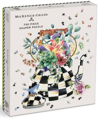 Galison Mackenzie-Childs 750 Piece Shaped Jigsaw Puzzle Blooming Kettle