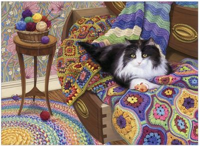 Cobble Hill 1000 Pieces Jigsaw Puzzle: Comfy Cat