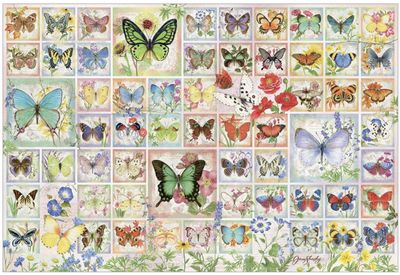 Cobble Hill 2000 Piece Jigsaw Puzzle: Butterflies &amp; Blossoms