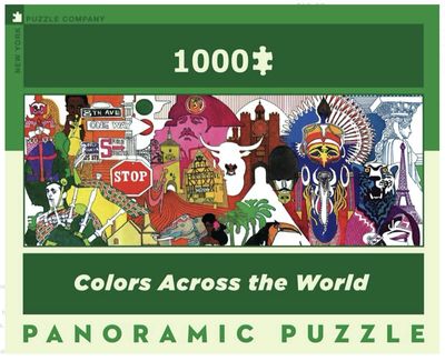 New York Puzzle Company 1000 Piece Panorama Jigsaw Puzzle: Colours Across The World