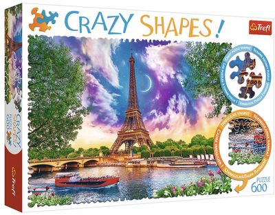 Trefl 600 Piece &#039;Crazy Shapes&#039; Jigsaw Puzzle: Sky Over Paris