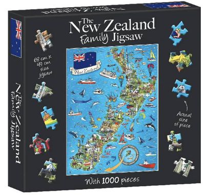 1000 Piece Jigsaw Puzzle New Zealand Map