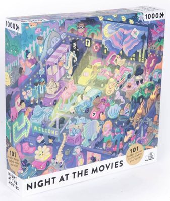 Night at the Movies 1000 Piece Puzzle &amp; Game