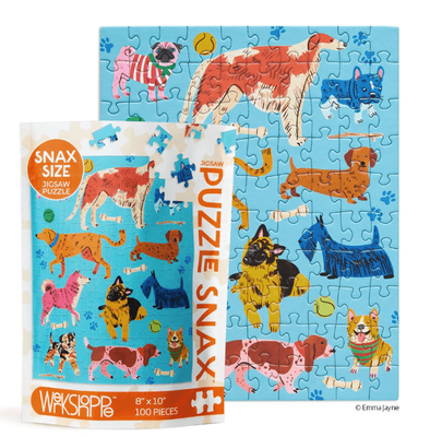 WerkShoppe Puzzle Snax Pooches Playtime 100 Piece Jigsaw Puzzle