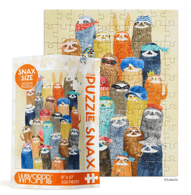 WerkShoppe Puzzle Snax Sloth Party 100 Piece Jigsaw Puzzle