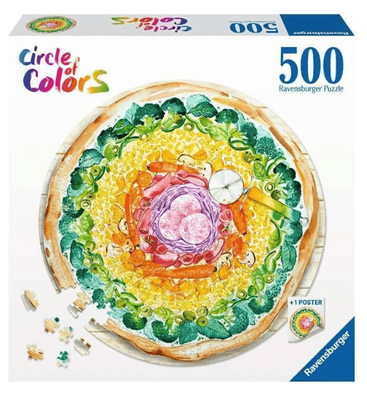 Ravensburger 500 Piece Round Jigsaw Puzzle Circle of Colours Pizza
