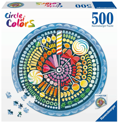 Ravensburger 500 Piece Round Jigsaw Puzzle Circle of Colours Candy