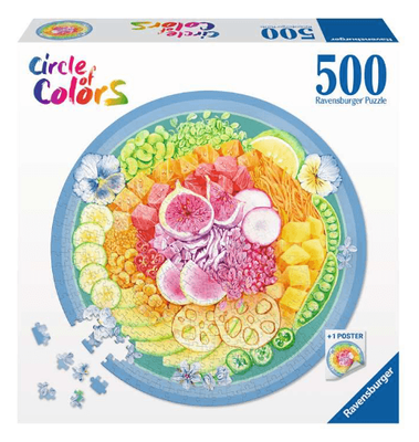 Ravensburger 500 Piece Round Jigsaw Puzzle Circle of Colours Poke Bowl