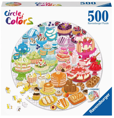 Ravensburger 500 Piece Round Jigsaw Puzzle Circle of Colours Desserts