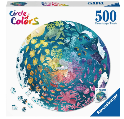 Ravensburger 500 Piece Round Jigsaw Puzzle Circle of Colours Ocean &amp; Submarine
