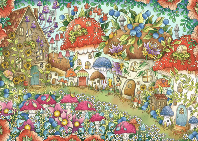 Ravensburger 1000 Piece Jigsaw Puzzle Floral Mushroom Houses