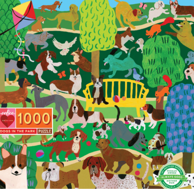 eeBoo 1000 Piece Jigsaw Puzzle: Dogs In The Park