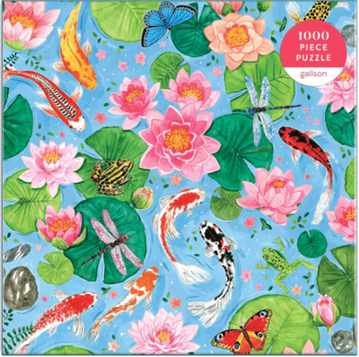 Galison  1000  Piece Jigsaw Puzzle By The Koi Pond