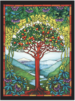 Cobble Hill 275  Large Piece Easy Handling Jigsaw Puzzle: Tree of Life Stained Glass