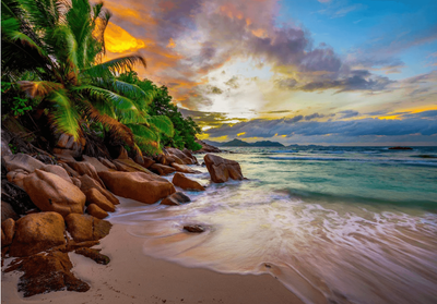 Enjoy 1000 Piece JIgsaw Puzzle Seychelles Beach Sunset