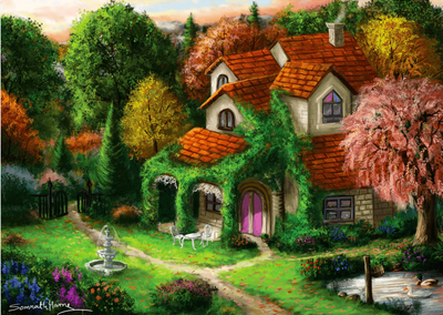 Enjoy 1000 Piece JIgsaw Puzzle Cottage In The Forest