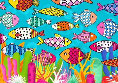 Enjoy 1000 Piece Jigsaw Puzzle Patterned Fishes