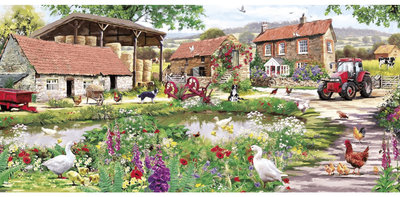 Gibsons 636 Piece Panorama Jigsaw Puzzle: Duckling Farm