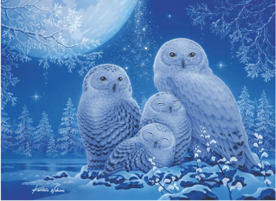 Ravensburger 500 Piece Jigsaw Puzzle Owls In The Moonlight