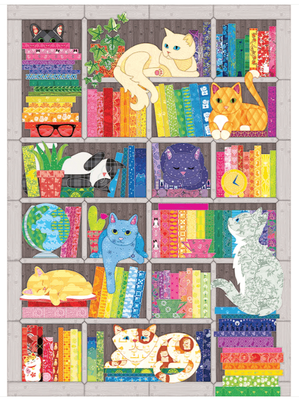 Cobble Hill 1000 Piece Jigsaw Puzzle Rainbow Cat Quilt