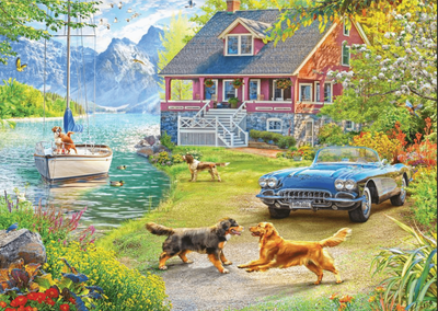 Holdson 1000 Piece Jigsaw Puzzle A Road Less Travelled - Summer Lake House