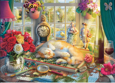 Holdson 1000 Piece Jigsaw Puzzle Cat Napping (Cat in the Puzzle)