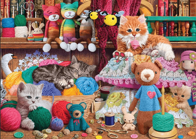 Holdson 1000 Piece Jigsaw Puzzle Cat Napping (Crochet Kittens)