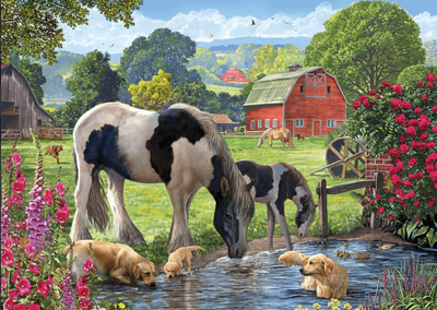 Holdson 1000 Piece Jigsaw Puzzle Horse &amp; Hound (Watering Hole)