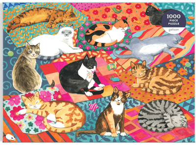 Galison 1000 Piece Jigsaw Puzzle Lounging Cats