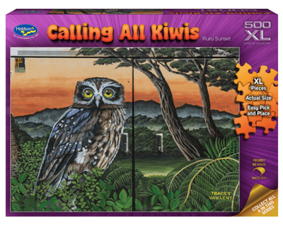 Holdson 500XL Piece Jigsaw Puzzle Calling All Kiwis Ruru Sunset