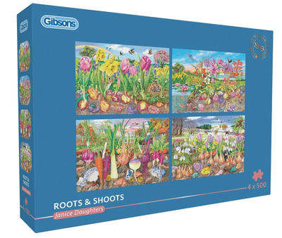 Gibsons 4 x 500 Piece Jigsaw Puzzles Roots &amp; Shoots