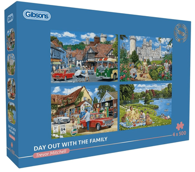 Gibsons 4 x 500 Piece Jigsaw Puzzles Day Trip To Arundel