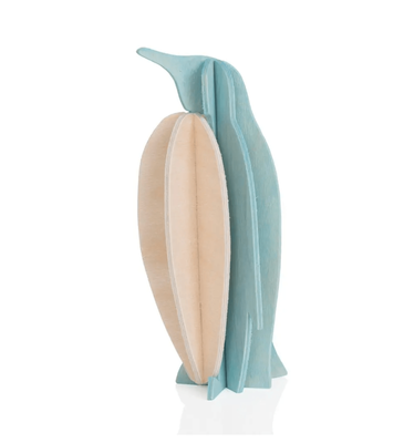 LOVI Penguin 10cm Light Blue &amp; Wood