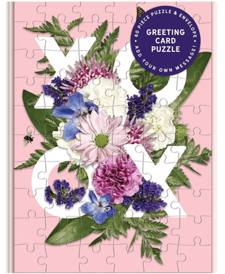 Greeting Card Puzzle  - Say It With Flowers XOXO